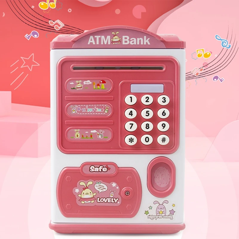 حصالة على شكل خنزير، بصمة عملة معدنية مع كلمة مرور، صندوق توفير العملات المعدنية الإلكترونية، بنك توفير العملات المعدنية الأوتوماتيكية، بنك توفير ATM