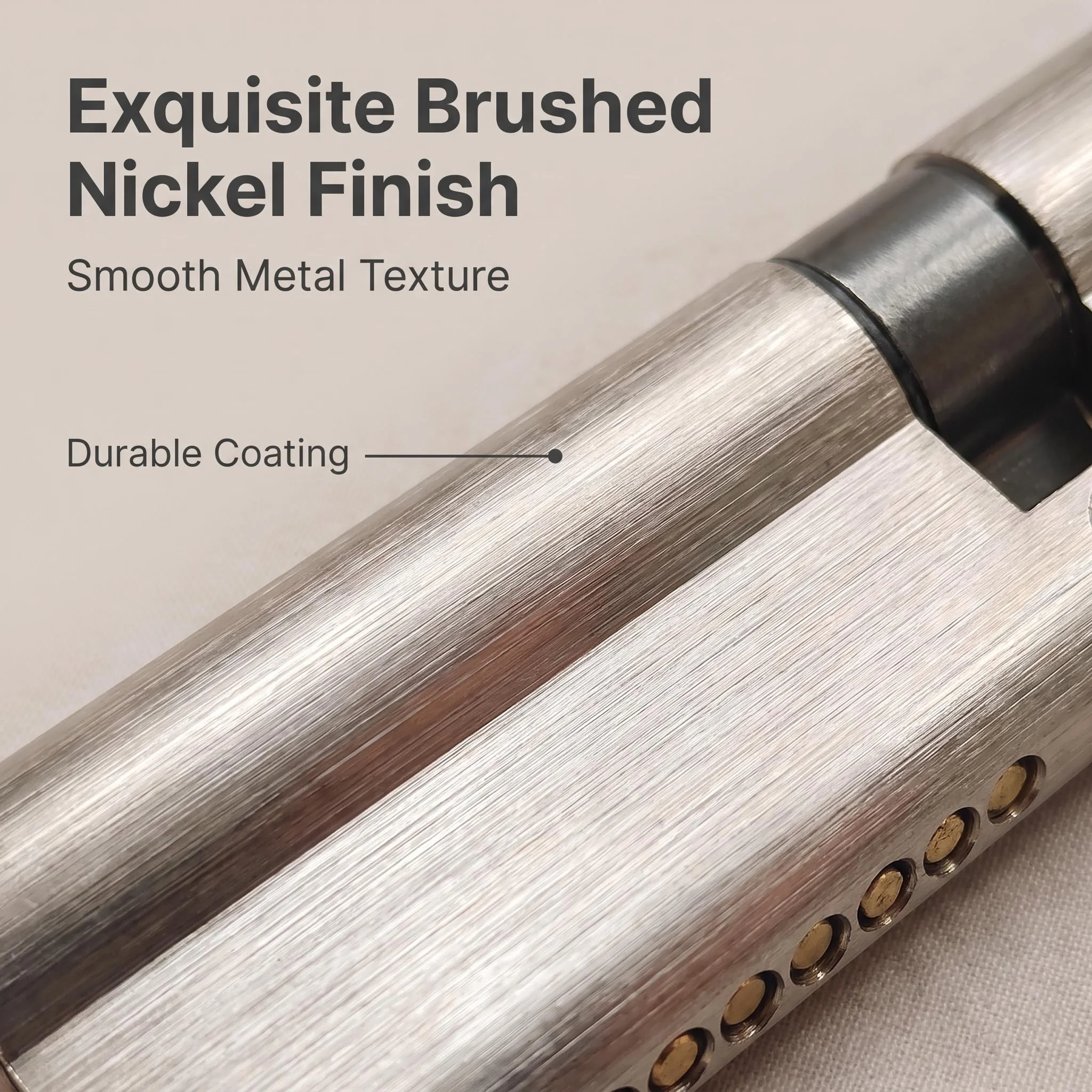 1Pc Double-Opening 70mm High-Quality Copper Core Lock Cylinder, Double-Opening Anti-Theft Lock Cylinder, with Five Keys, Brushed Nickel Highlights the Metallic Shine, Easy to Install, Door Lock Replacement Part, Essential for Renovation, Suitable for Security Doors, Office Doors, Bedroom Doors, and Other Indoor and Outdoor Locations