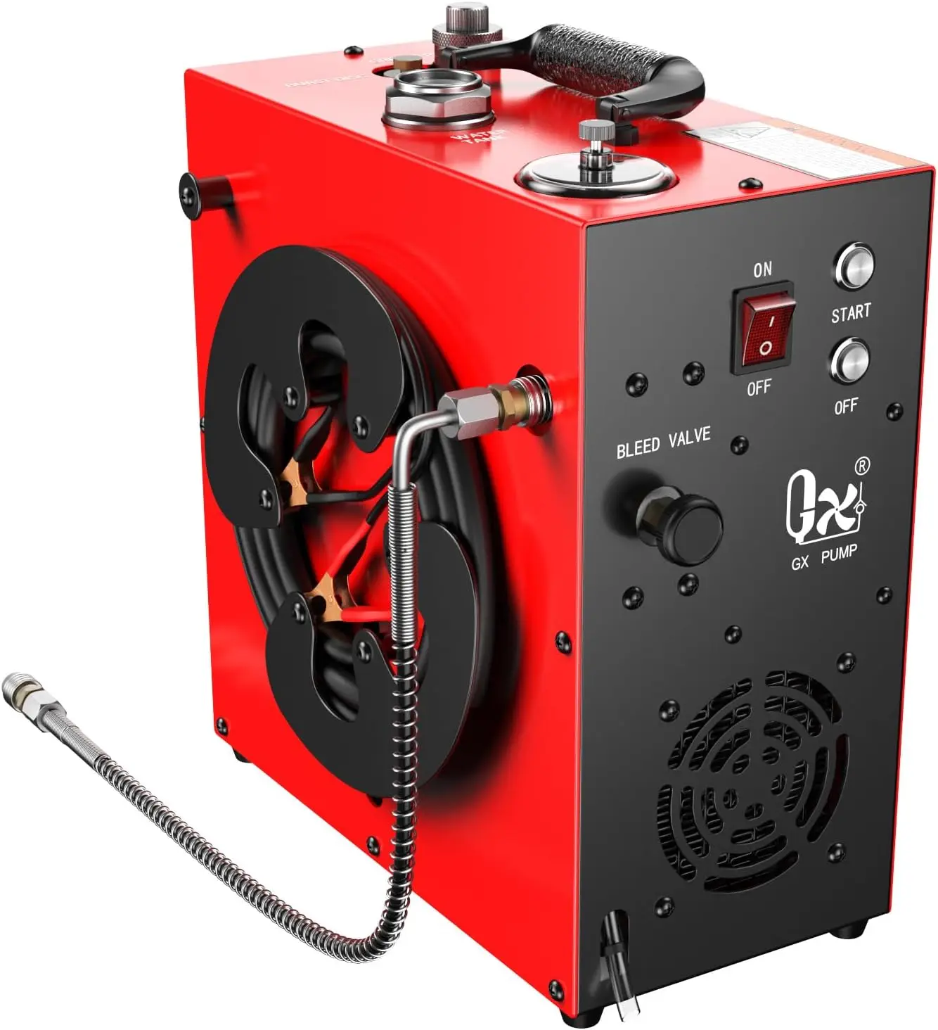 

Portable PCP Air Compressor, 350W Powerful Motor,Max 5800Psi/40Mpa, Water and Fan Cooling, 5 Hours Continous Work, 12V