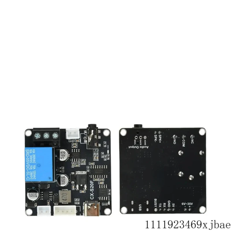 DC 6~35V MP3 Voice Broadcast Module Serial Port Control MCU Control Triggers Custom Audio 20W Amplifier CX-S20F Type C