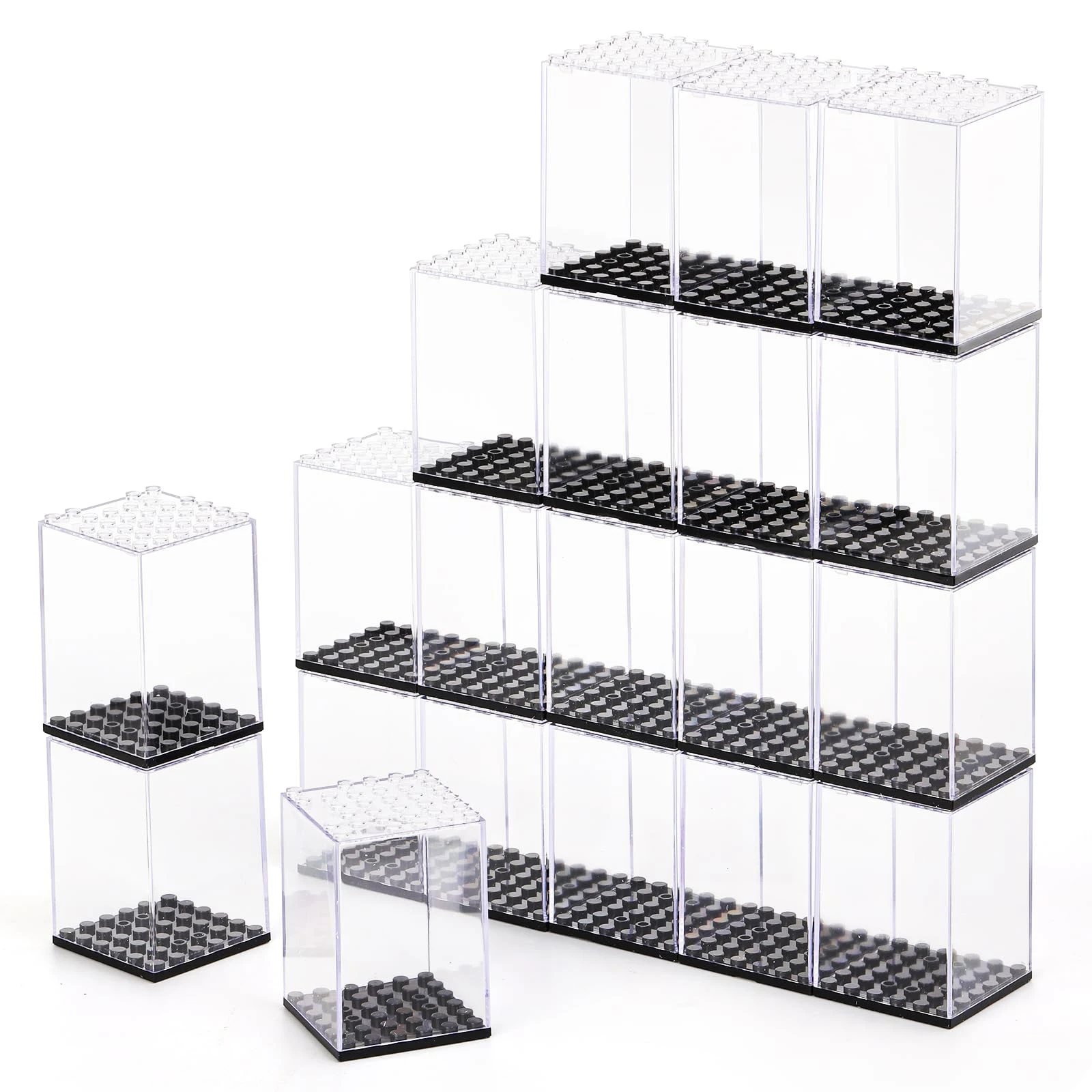 Small Particle Building Block Acrylic Display Box For Lego Minifigures,Dust-Proof Building Block Display Case For Figures Doll