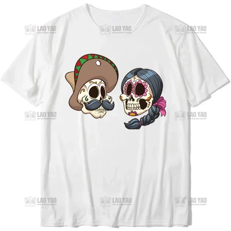 Mexico Vagabond Music Skull Singer Graphic Tshirts Mexican Day of The Dead T-shirt Woman Man Vintage Festivals Streetwear Tops images - 6