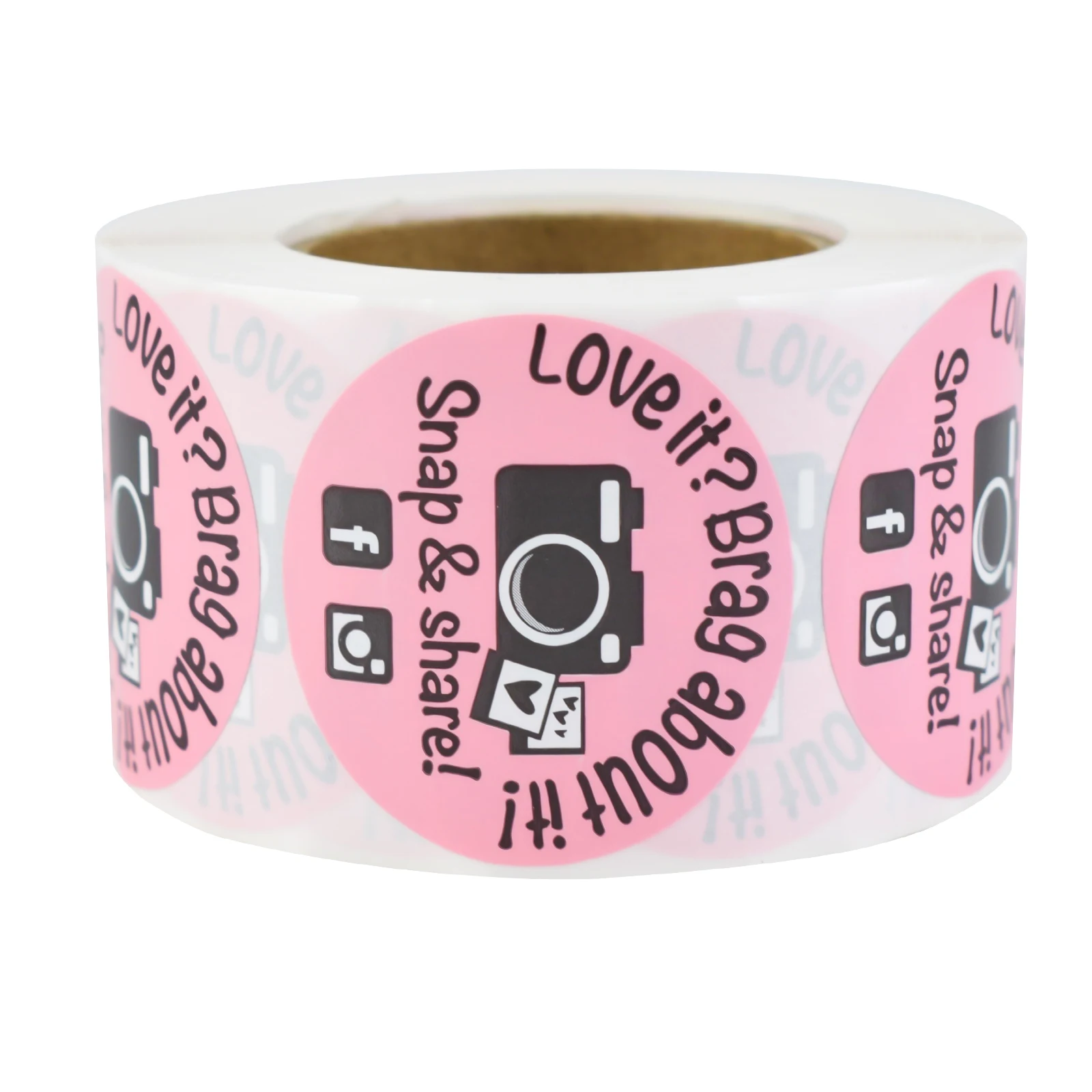 300Pcs 3.8Cm/1.5In Photo Sharing Pink Stickers Social Software Sharing Labels Bakery Stickers, Handmade Stickers, Social Stickers, Envelope Stickers, Gift Bag Packaging Stickers