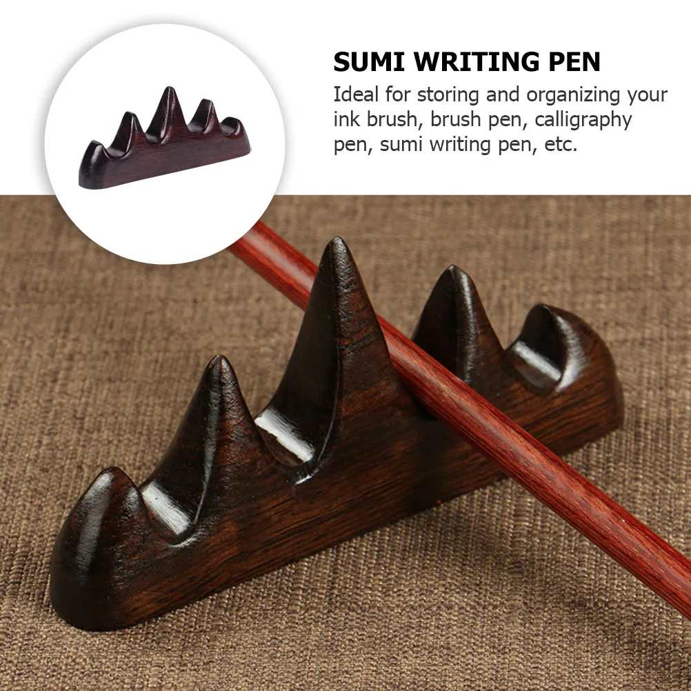 

Pen Holder Brush Stand Chinese Rack Wooden Rest Multi-functional Ink Writing