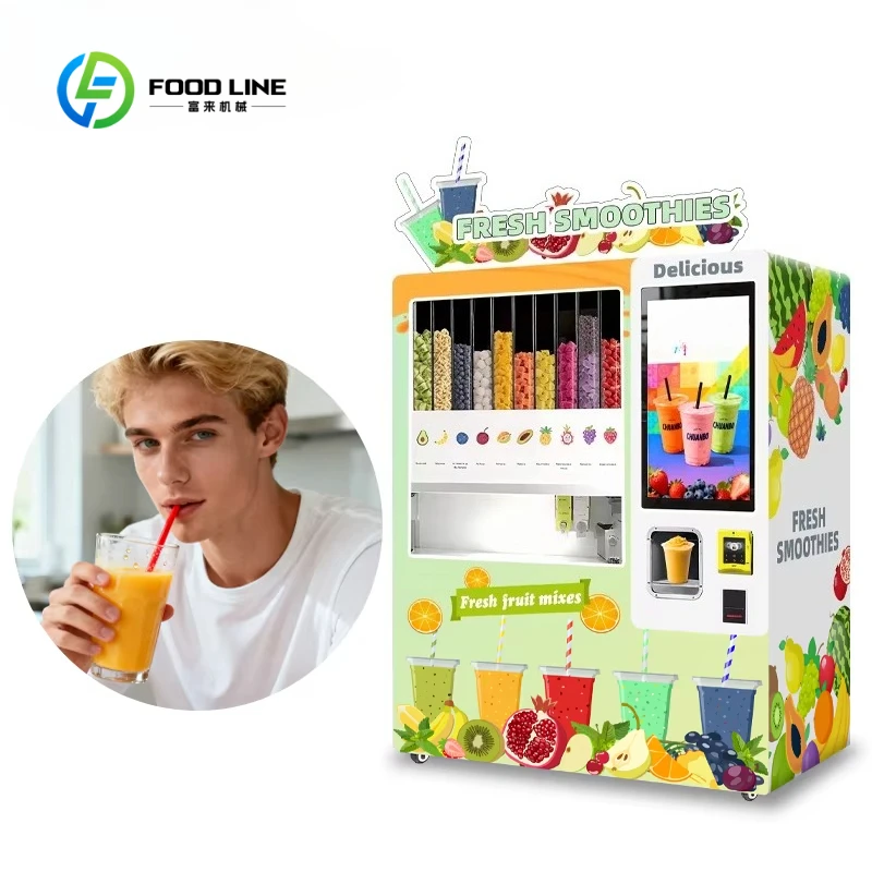 Automatic Commercial Smoothie Blend Vending Machine with SDK POS Integration Customized Graphics Touchscreen Smoothie Machine