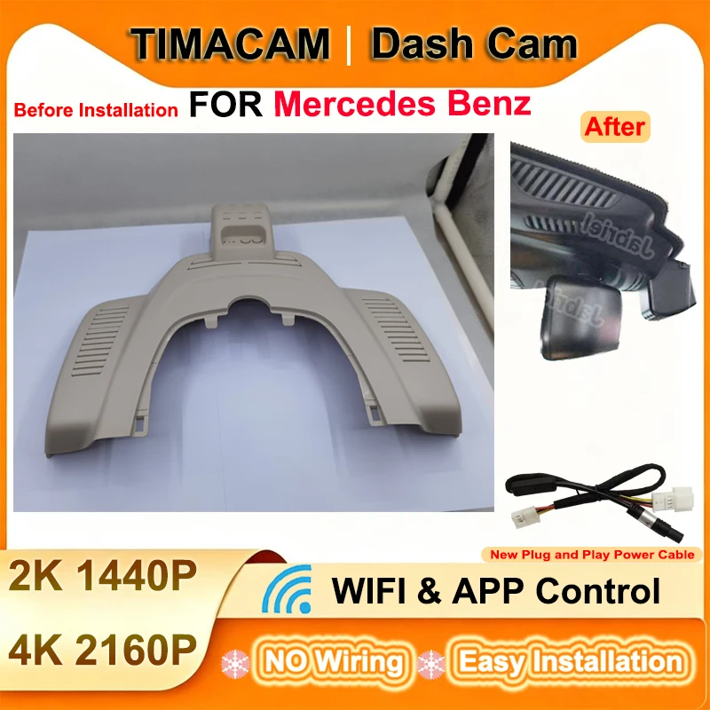 TIMACAM 4K Plug and Play Dash Cam for Mercedes Benz GLE w166 GLS x166 for Mercedes Benz GLE 450 500 350 400 63 53 43 2015-2018