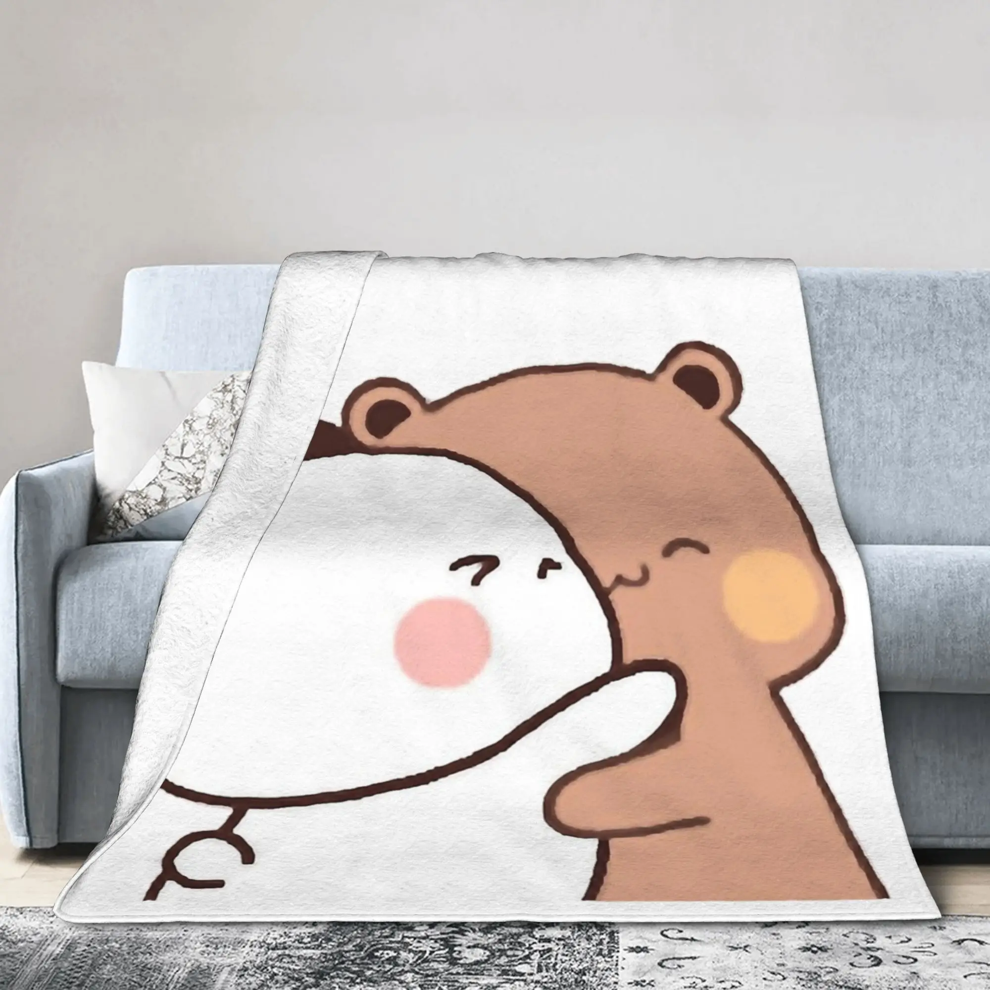 Cute Bubu Dudu Hug Blankets Panda Bear Fuzzy Novelty Warm Throw Blanket for Bedspread Textile Decor,