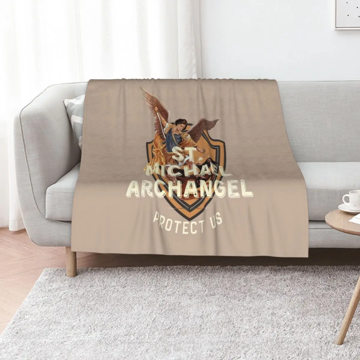 Saint Michael, St Michael Archangel Throw Blanket christmas gifts Retros Warm Soft Plaid Bed covers Summer Beddings Blankets