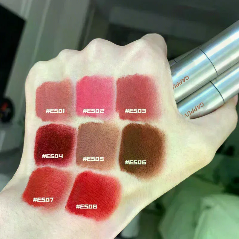 Mini Silver Tube Single Velvet Matte Mist Lip Gloss Waterproof Non-Stick Cup Lip Glaze Smudge Proof Not Fade Liquid Lipstick