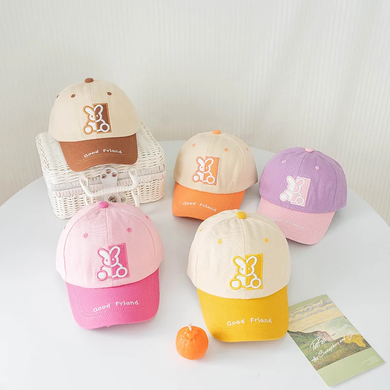 

Cute Little Rabbit Children Duck Tongue Hat 1-5Year Boy Girl Outdoor Sunscreen Visors Cartoon Kids Baseball Cap Baby Peaked Hats