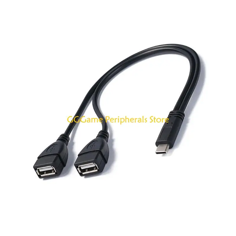 U55B 30 سم نوع C إلى خط شحن أنثى USB مزدوج 5 فولت 3 أمبير سلك إمداد الطاقة لا يدعم البيانات للهواتف الذكية والأجهزة اللوحية #3