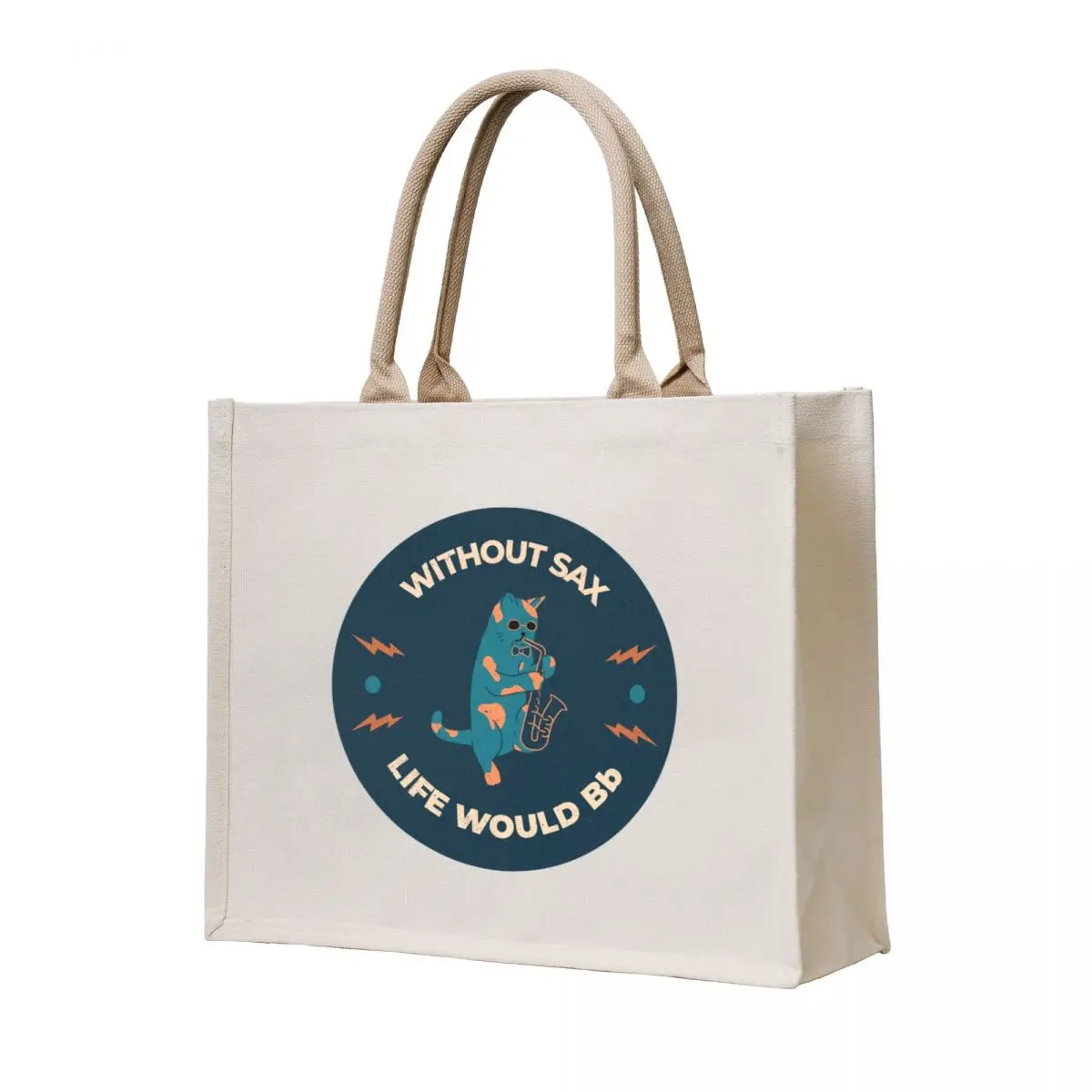 

Without Saxophone Life Would Be Flat Tote Bag Canvas shoulder bag shopper bags for women tote bag screen