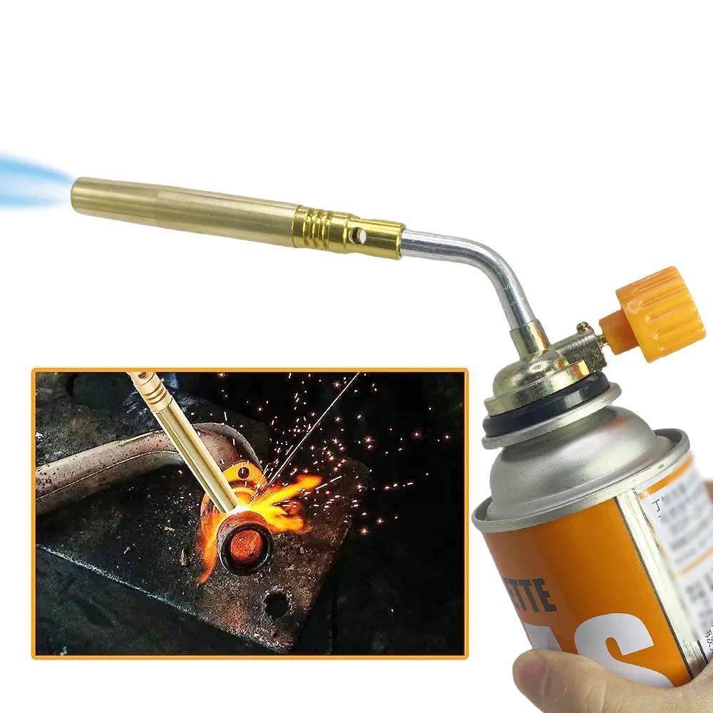 Portable Soldering Heat Gun Welding Gas Flame Gun No Ignite Butane Burner Brazing Flamethrower Outdoor Camping BBQ Equipment