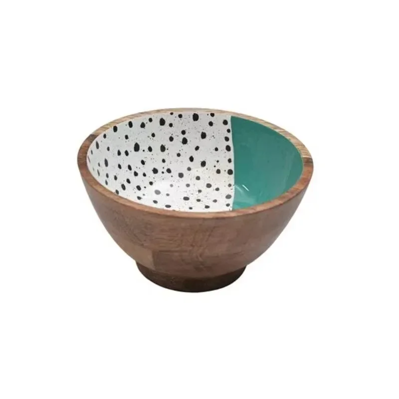 Unique design, attractive appearance, classic enamel wood environmental protection bowl, safe, convenient and durable