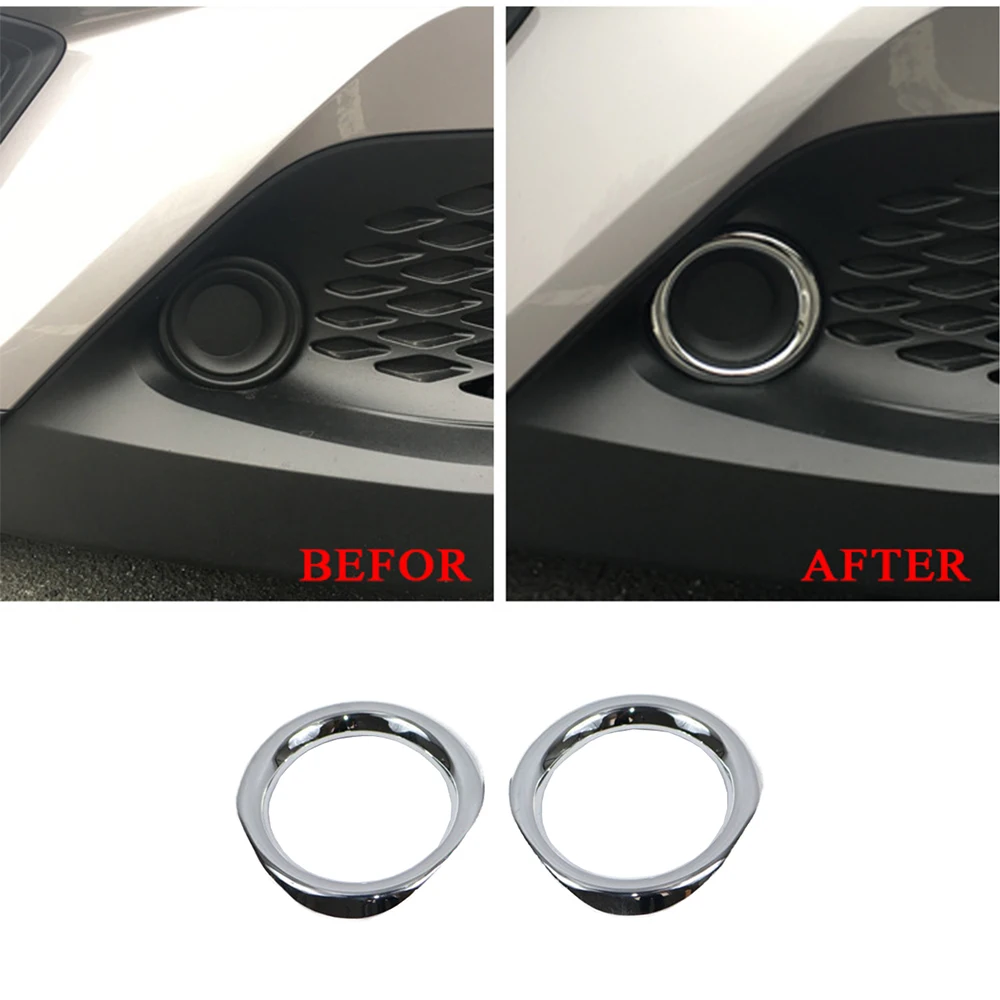 

2pcs For Toyota CHR 2016 2017 2018 Car Front Fog Light Trims front fog lamp shade Cover decorate protect