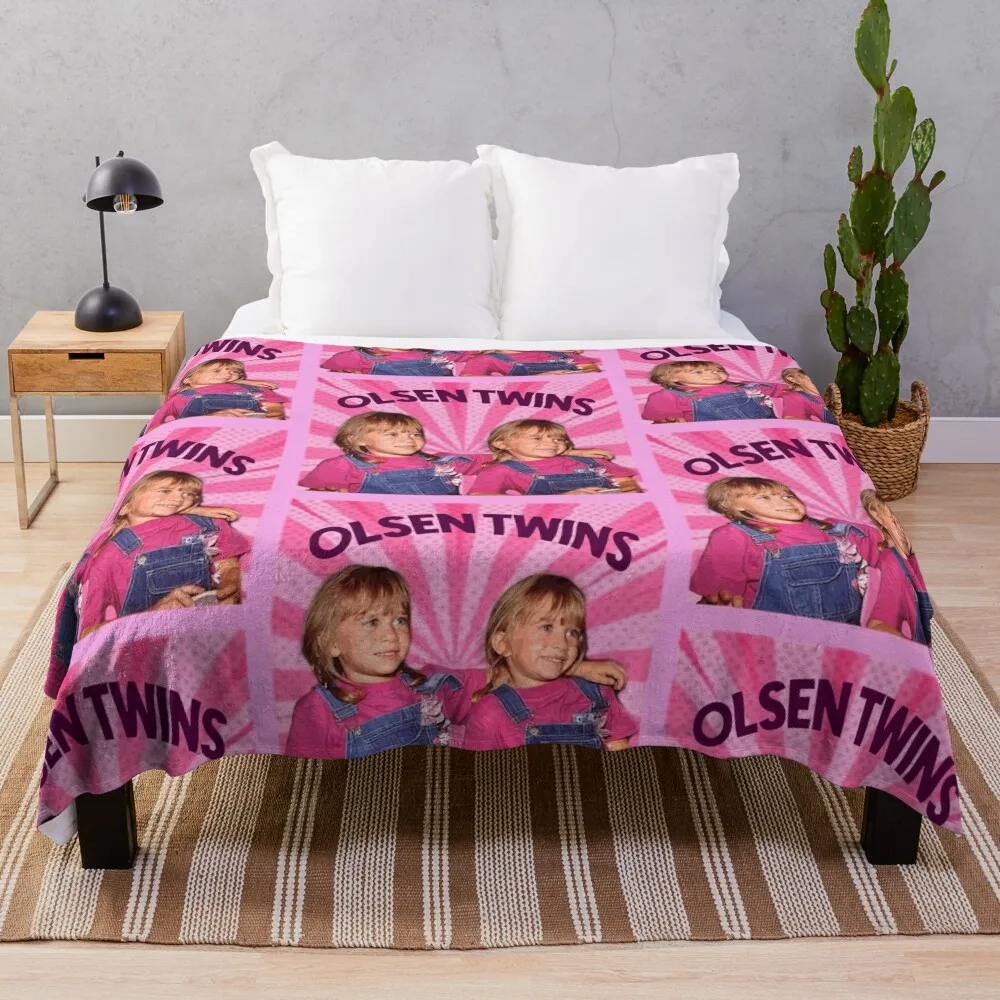 

May Kate and Ashley olsen TWINS cute Throw Blanket Furry Furrys Blankets