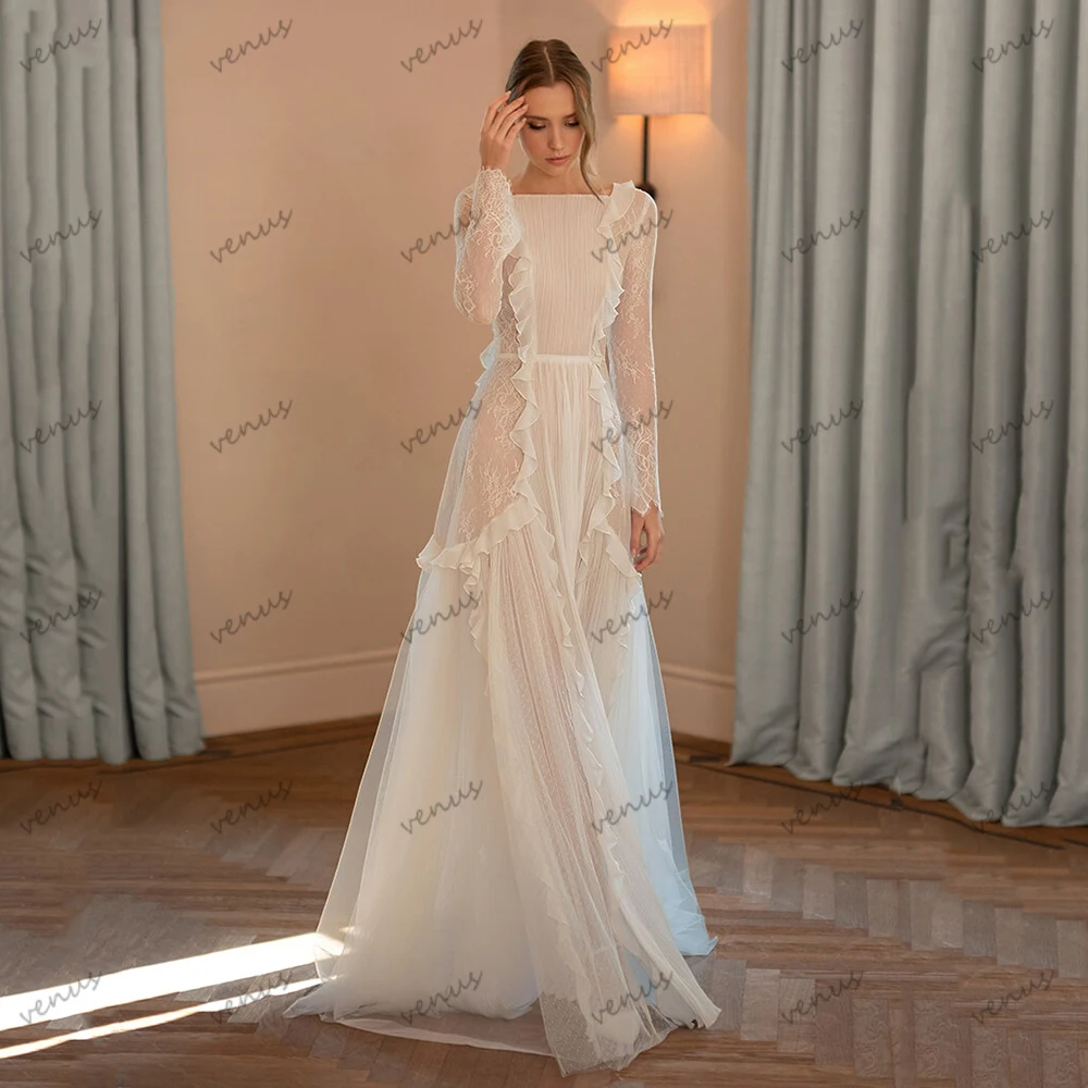 

Graceful Wedding Dresses Bohemia Bridal Gowns Full Sleeves Vintage Robes For Formal Party Elegant Vestidos De Novia Customized