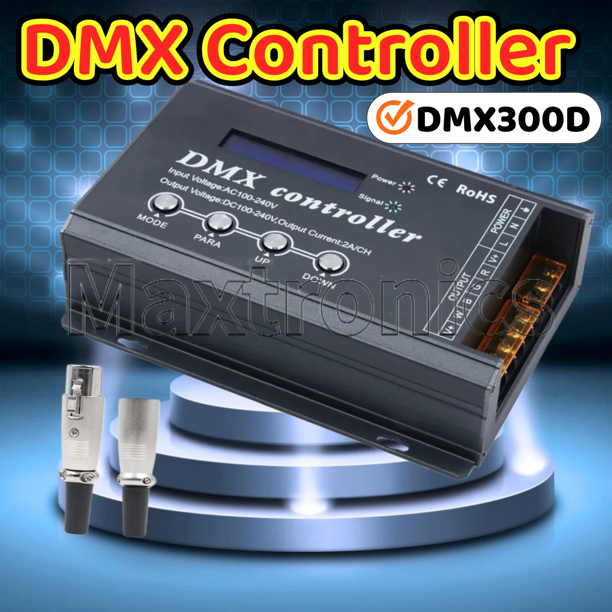 

DMX-контроллер DMX300D, DMX-декодер 4CH*2A AC100V-240V с защитой от короткого замыкания и перегрузки по току для светодиодных лент RGB RGBW