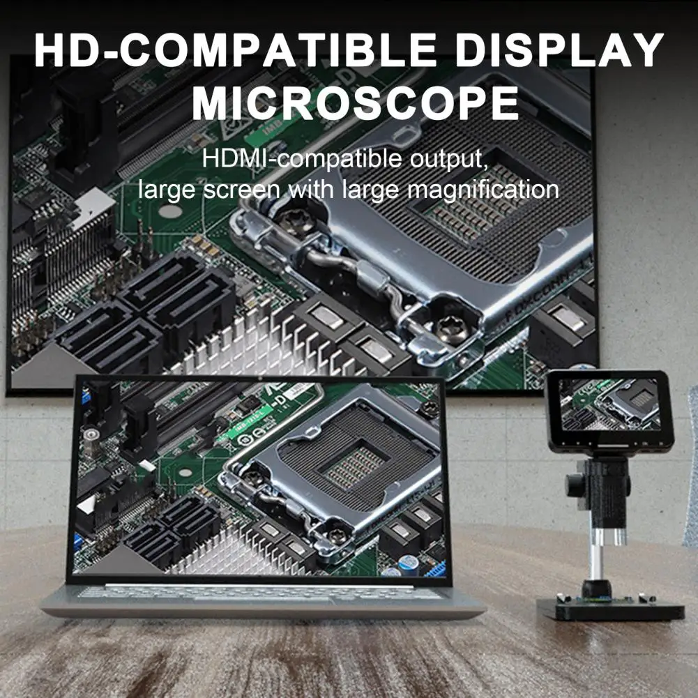 Цифровой микроскоп 4,3 дюйма, микроскоп с монетами 500/1000X FHD 1080P, видеомикроскоп для взрослой пайки с 8 светодиодами, Прямая поставка