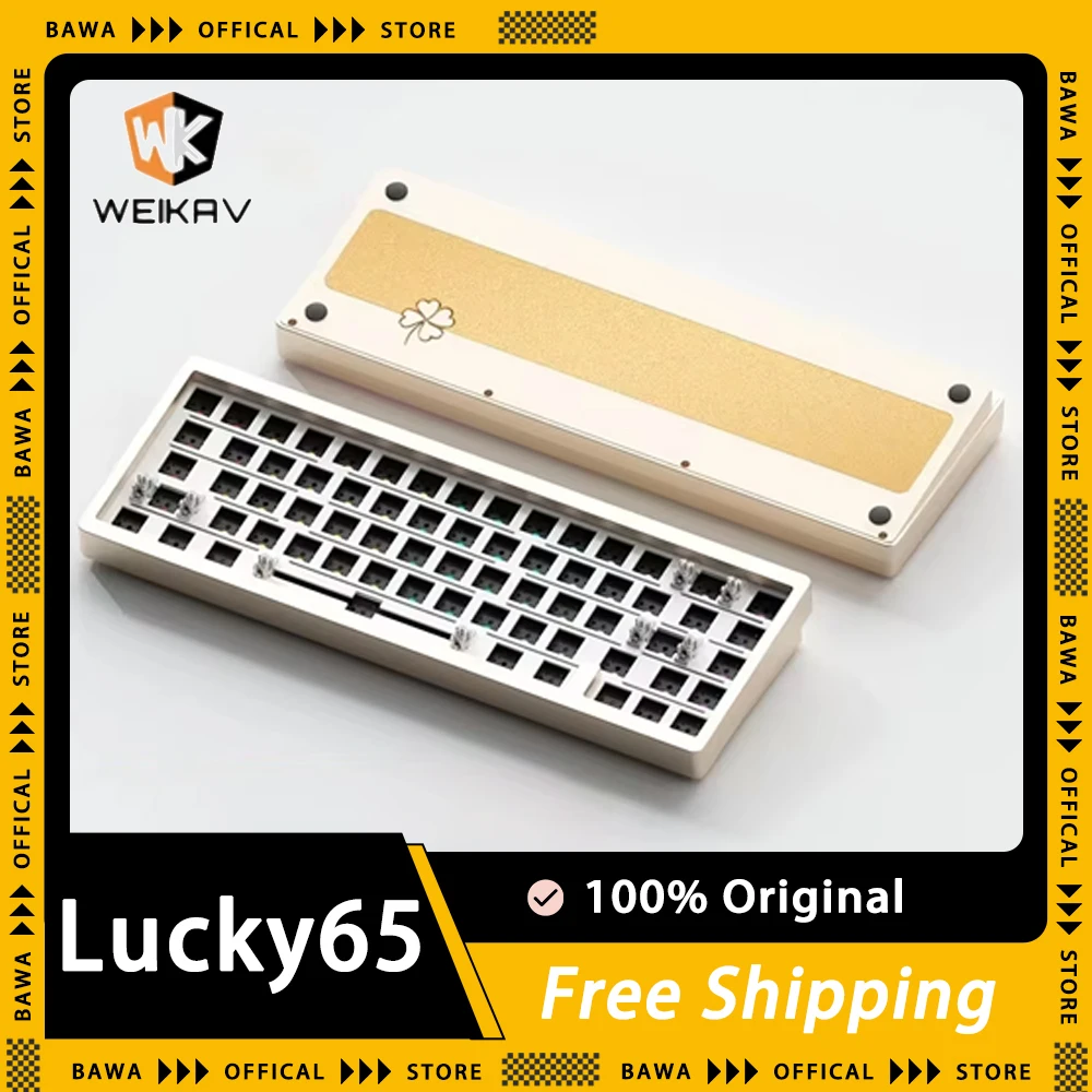 

WEIKAV Lucky65 Mechanical Keyboard Kit Three Mode RGB Customize Aluminium Gaming Keyboard Wireless Hot Swap Gasket For Computer