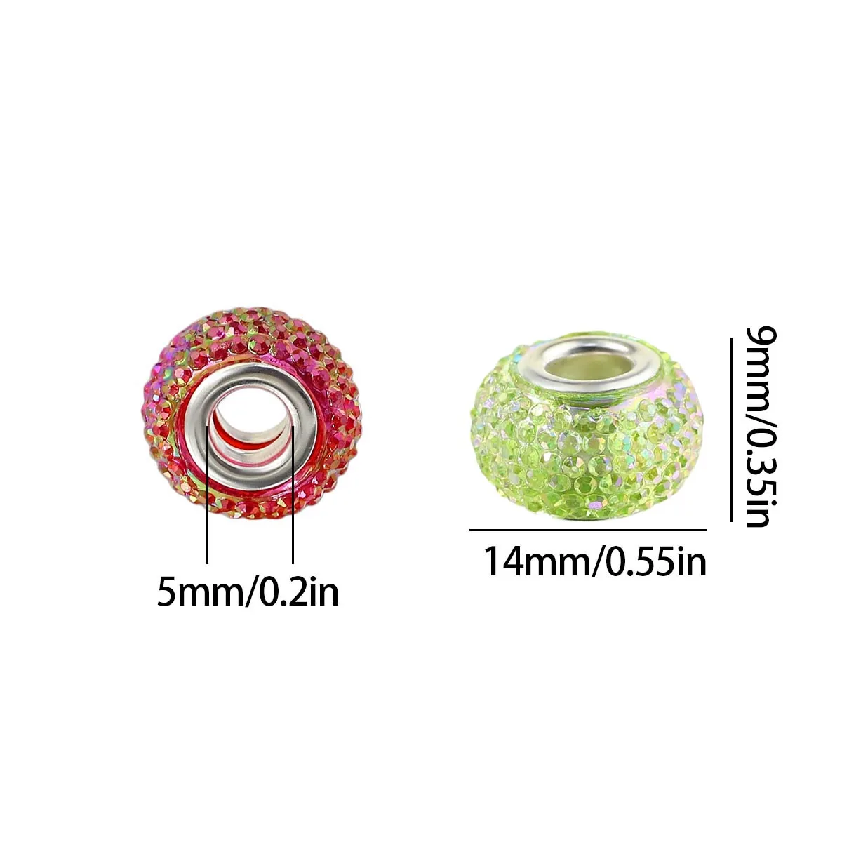 14mm Resin Mixed Color Bayberry Large Hole Round Beads DIY Handmade Jewelry Making Accessories for Necklace Bracelet Supplies