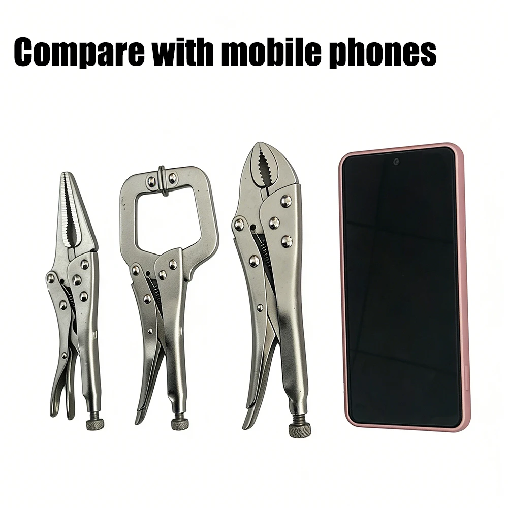 3PCS 6.7+7 inch Locking Pliers C-clamp Convenient Compact Clamping Pliers Toughbuilt Multitool Mini Clamping Pliers Hand Tools