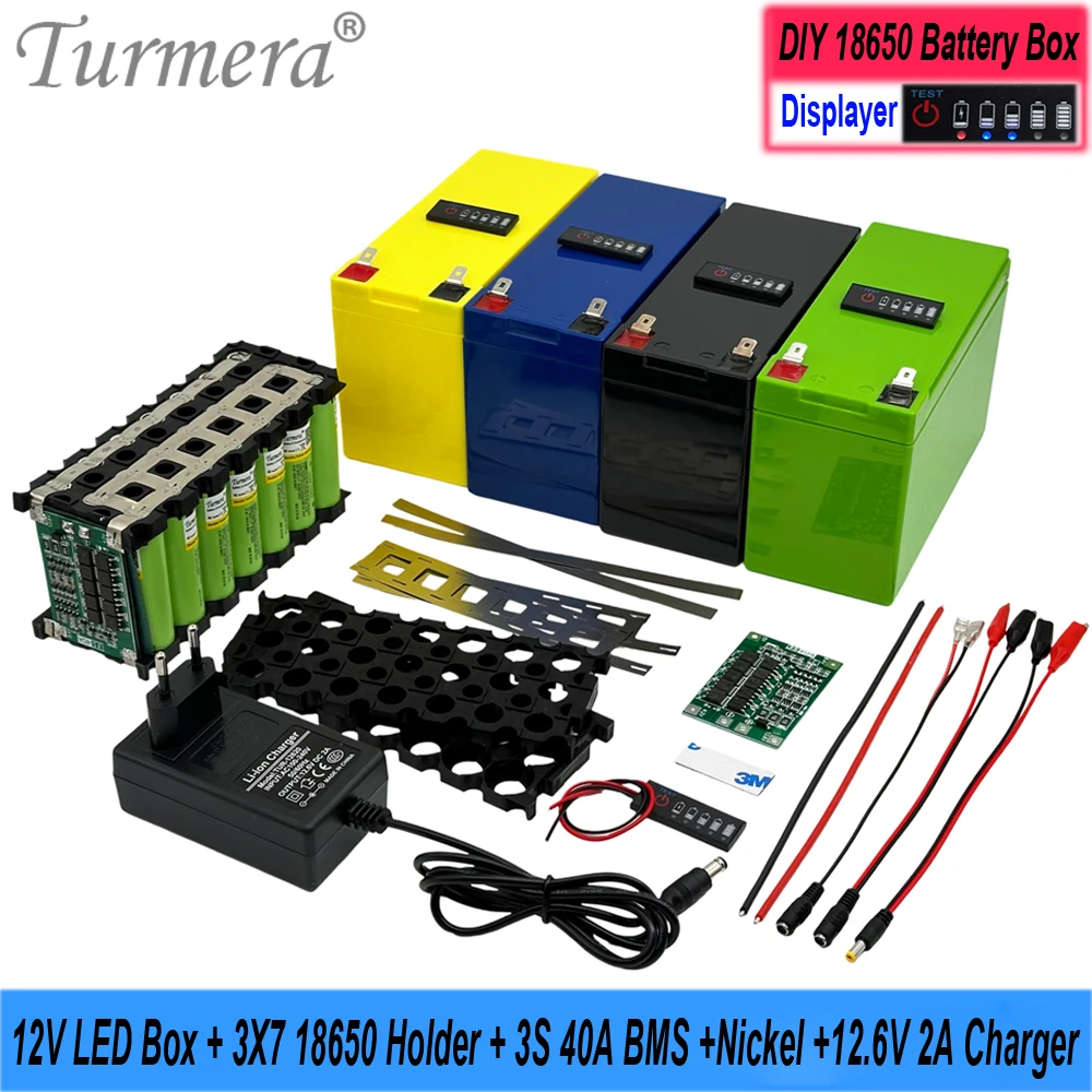 2026 New 12V Battery Storage Box with Indicator 3X7 18650 Ba