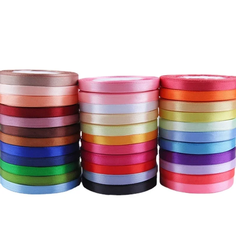 25yards/roll 0.6/10/15/20/25/40/5cm Satin Ribbons DIY Artificial Silk Roses Supplies Handicraft Bow Sewing Accessories Material