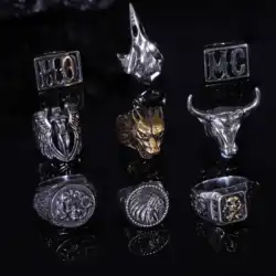 Gothic Stainless Steel Pirates Skull Biker Rings Crow Odin Valknut Punk Bull Head Medusa Native Americans Signet Rings Jewelry
