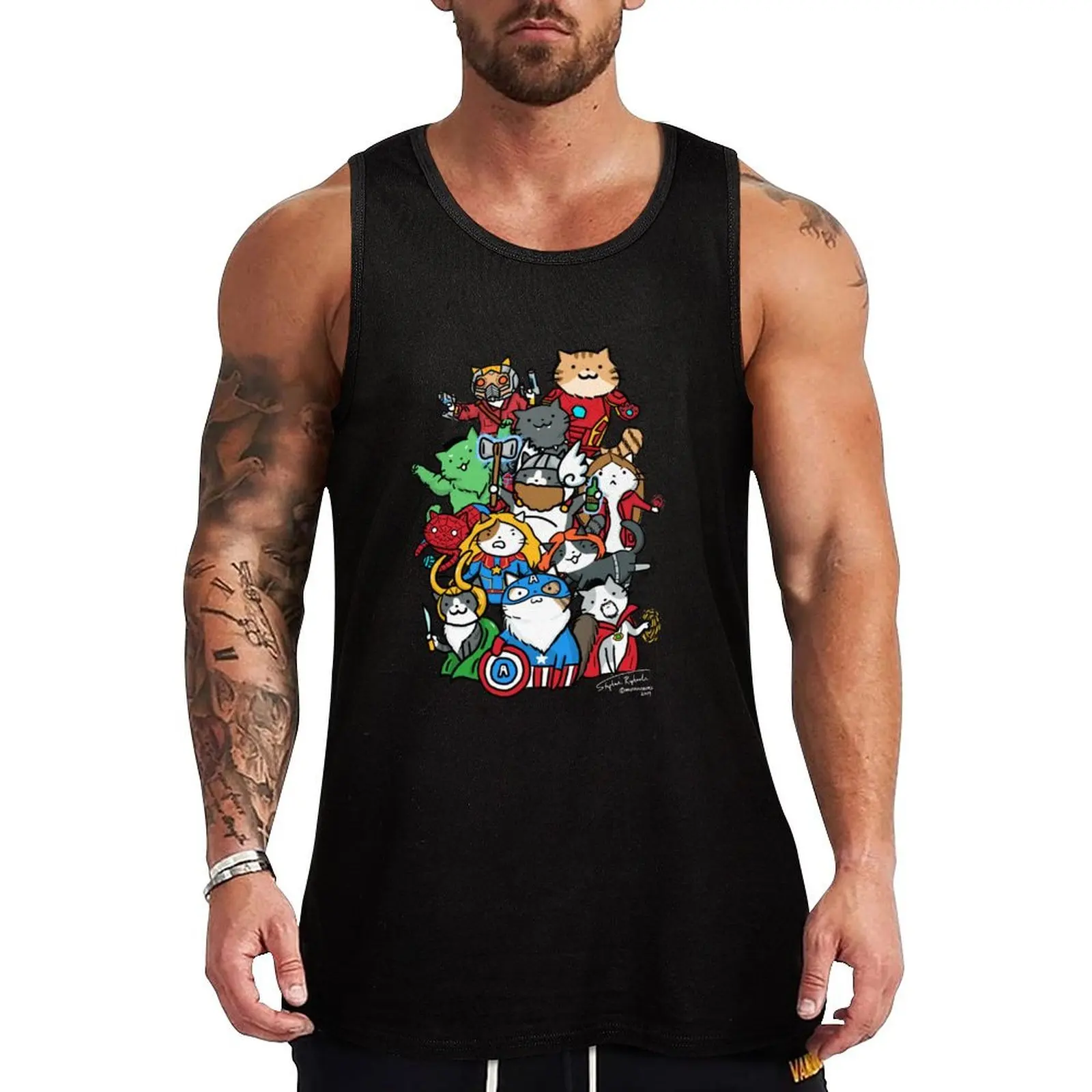 

Catvengers Tank Top Male vest sleeveless man shirts Sleeveless T-shirt summer clothes man 2024