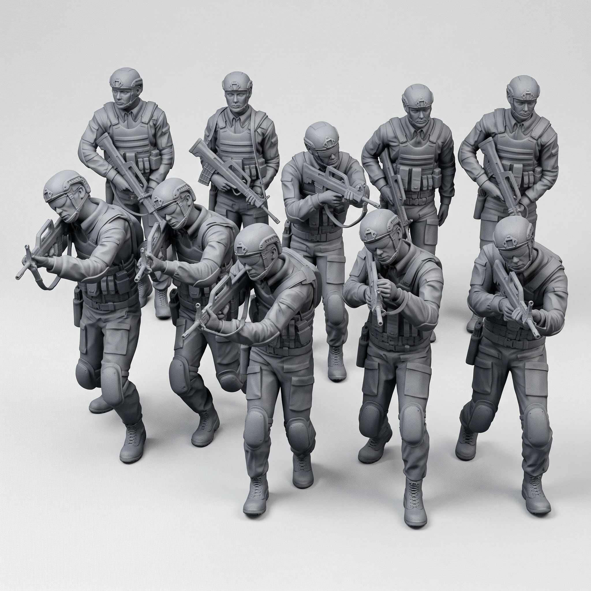 Modèles militaires en résine à l’échelle 1/35 et 1/32, non peints, lot de 10 pièces, APLA, exécution de missions.