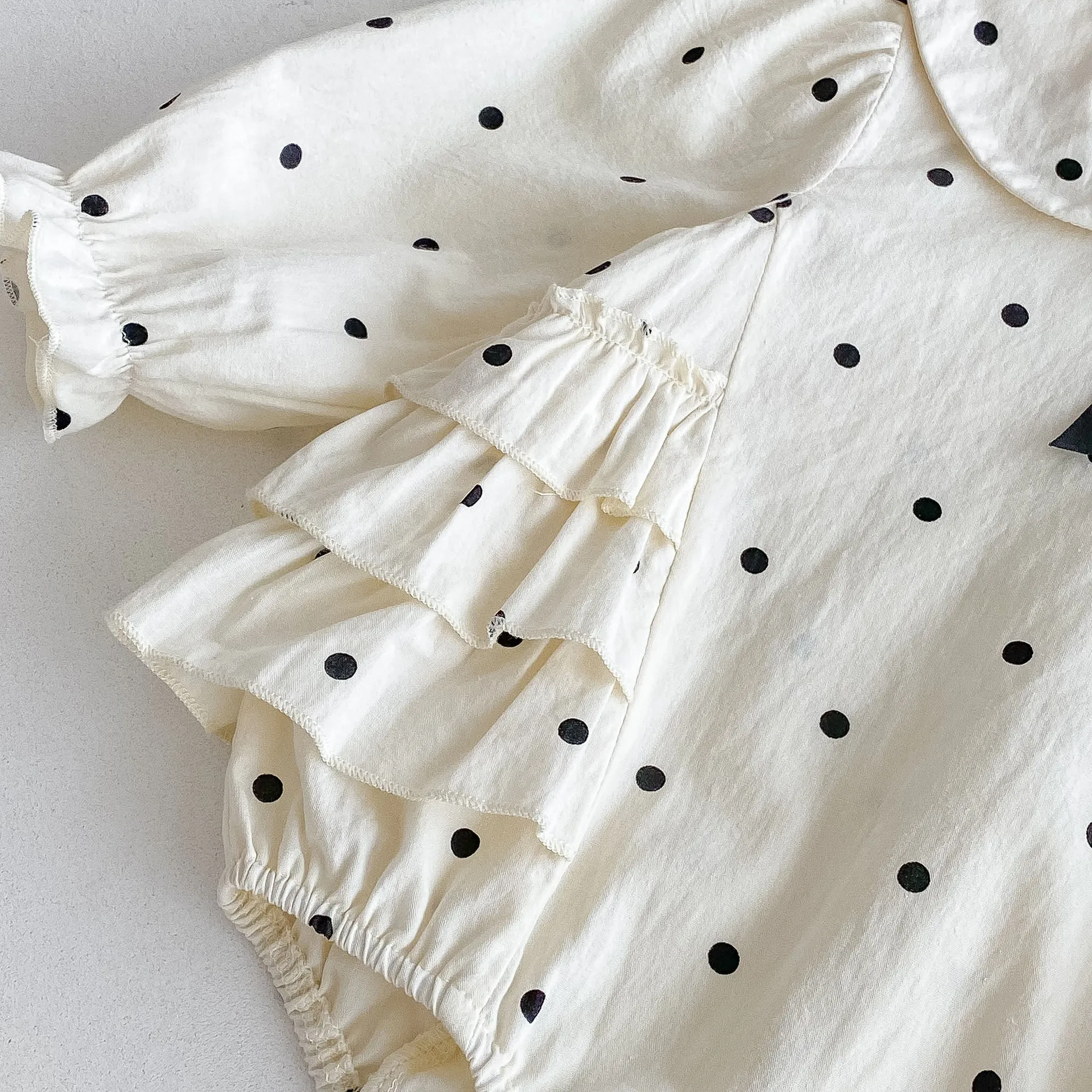 2026 Herbst Prinzessin Baby-Body mit Polka-Dots, Rüschen und Peter-Pan-Kragen, Kleinkind-Einteiler mit Langen Ärmeln, Weiche Babykleidung für Mädchen – Detail 11