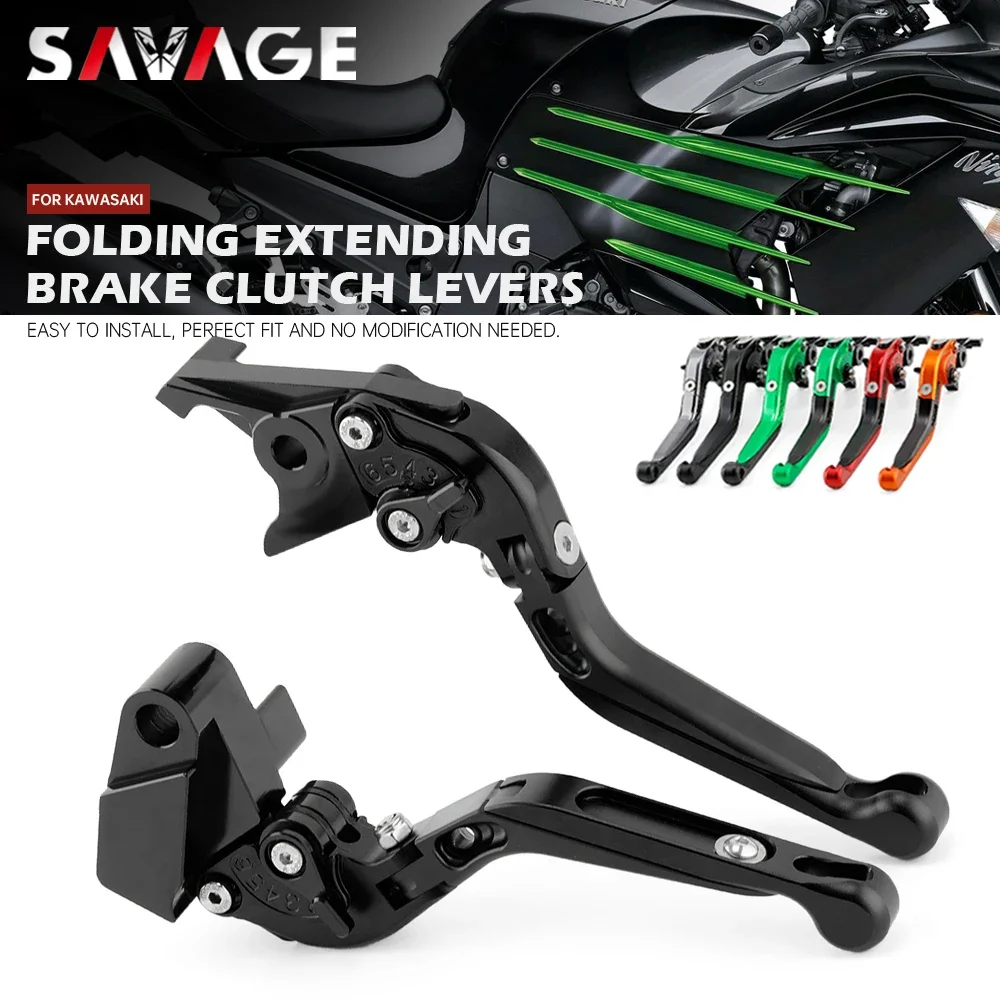 Folding Brake Clutch Levers For KAWASAKI ZX14R ZX1400 2018-2022 ZX-14R 2021 ZX 1400 Motorcycle Extendable Adjustable CNC Handles