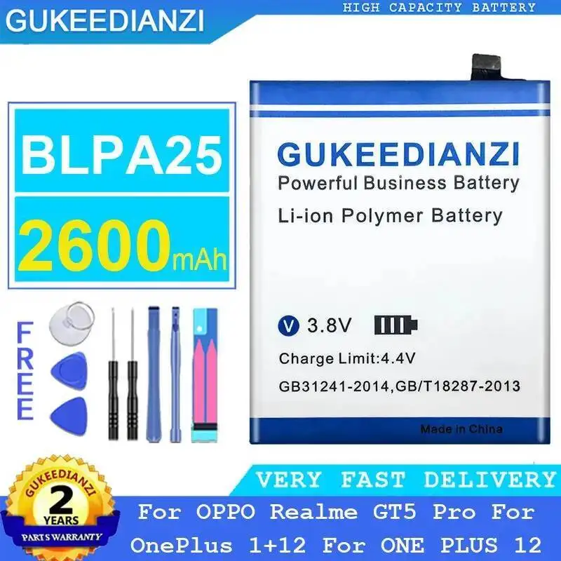 

Mobile Phone Battery BLPA25 2600Mah For Oppo Realme GT5 Pro Oneplus 1+12 One Plus 12