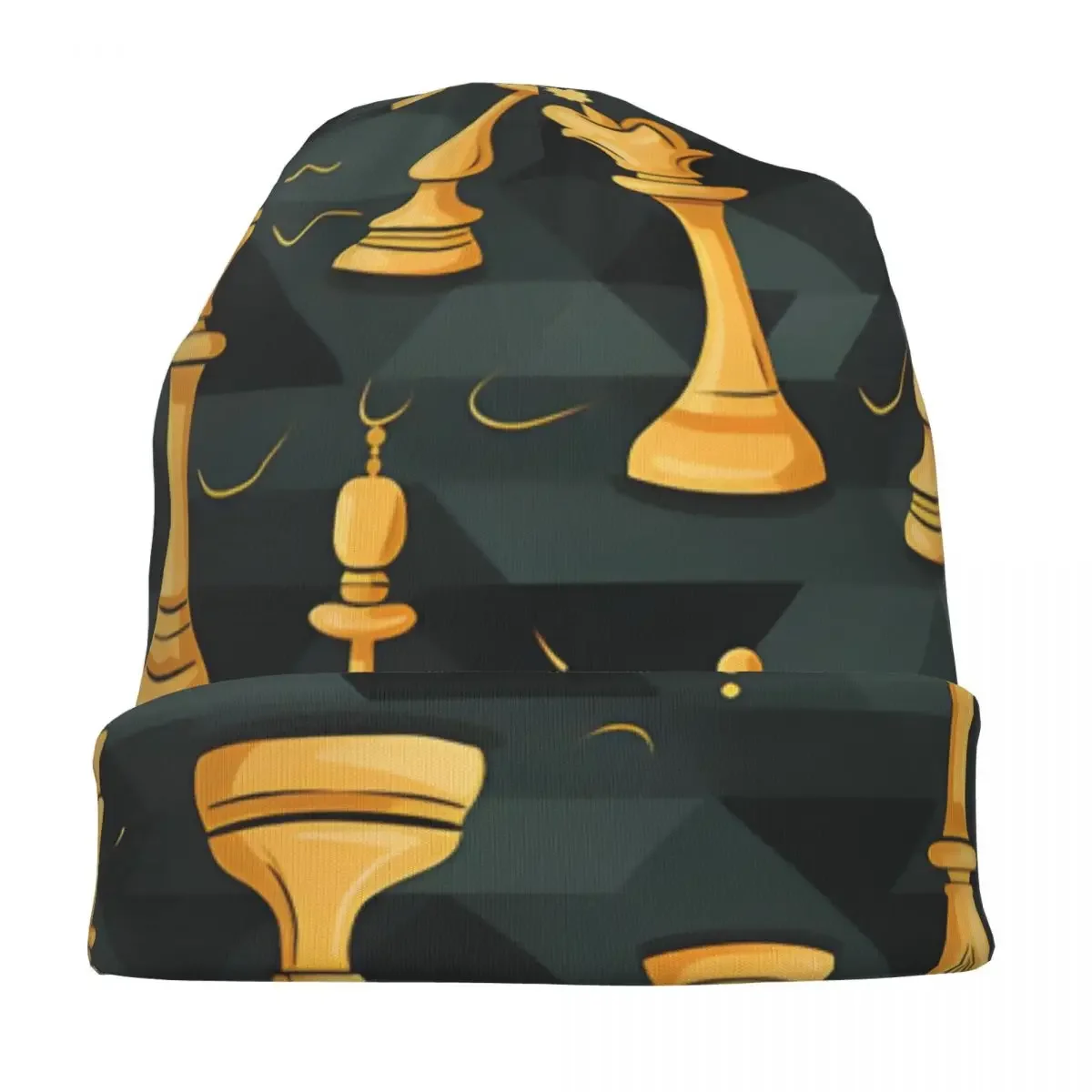 Chess Pieces International Chess Beanies Caps Hat Fashion Bonnet Hats Men image 3