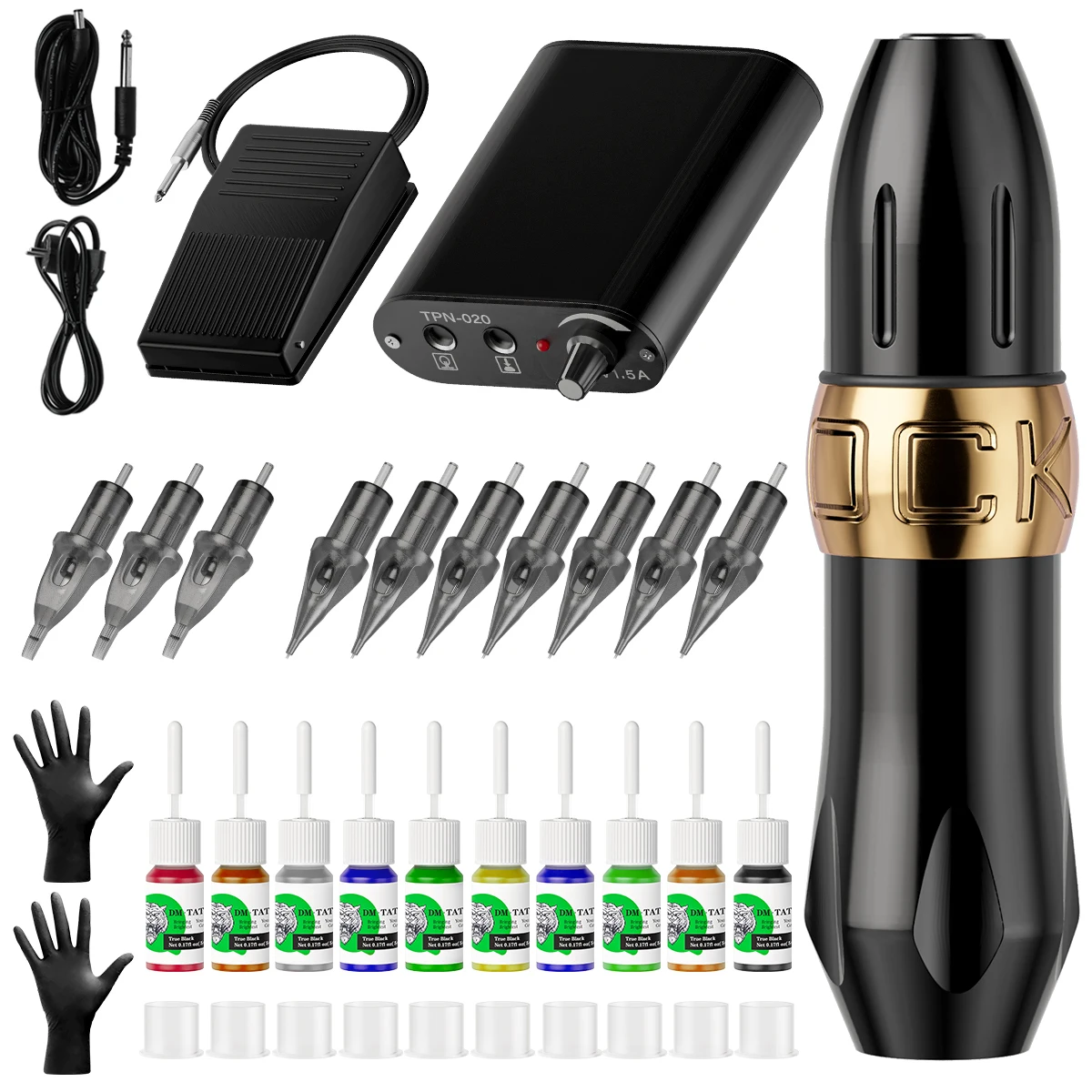 

Tattoo Beginner Complete Tattoo Kit Machines Set Power Ink Supply Tattoo Needles Body Art Tools Set Permanent Makeup Tattoo Set