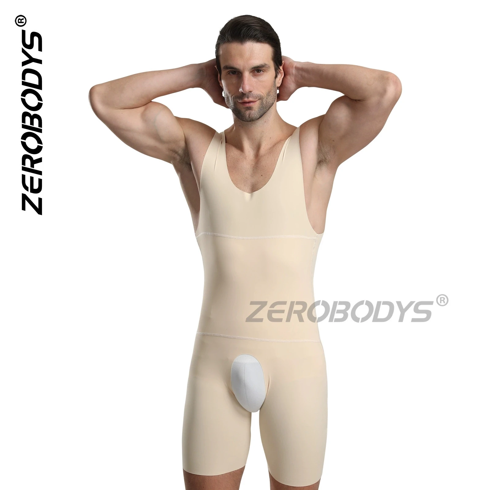 

Mens Sleeveless Full Body Shaper Slimming Compression Underwear Seam-free Bodysuit Shapewear Tummy Control Fajas Para Hombres