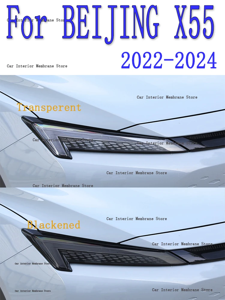 For BEIJING X55 2022 2023 2024 Car Exterior Headlight Anti-scratch Front Lamp Tint TPU Protective Film Accessories Sticker