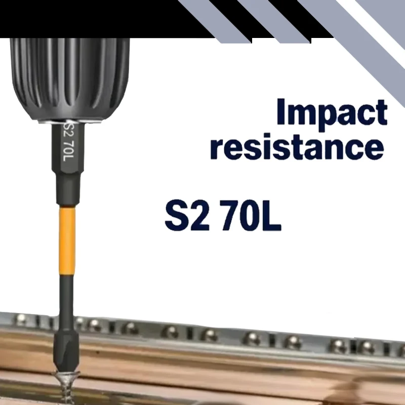 

3PC Orange S2 Impact Strong Magnetic Anti Slip 50-70mm Electric Hand Drill Cross Screwdriver Bit Electric Tool Accessory Set