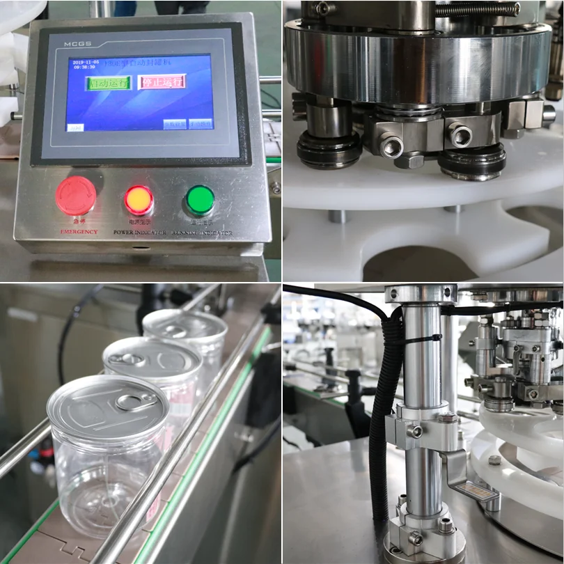 Máquina Selladora Automática de Latas de Grado Alimenticio para Latas de Pasta de Carne para Mascotas de 200-500 ml