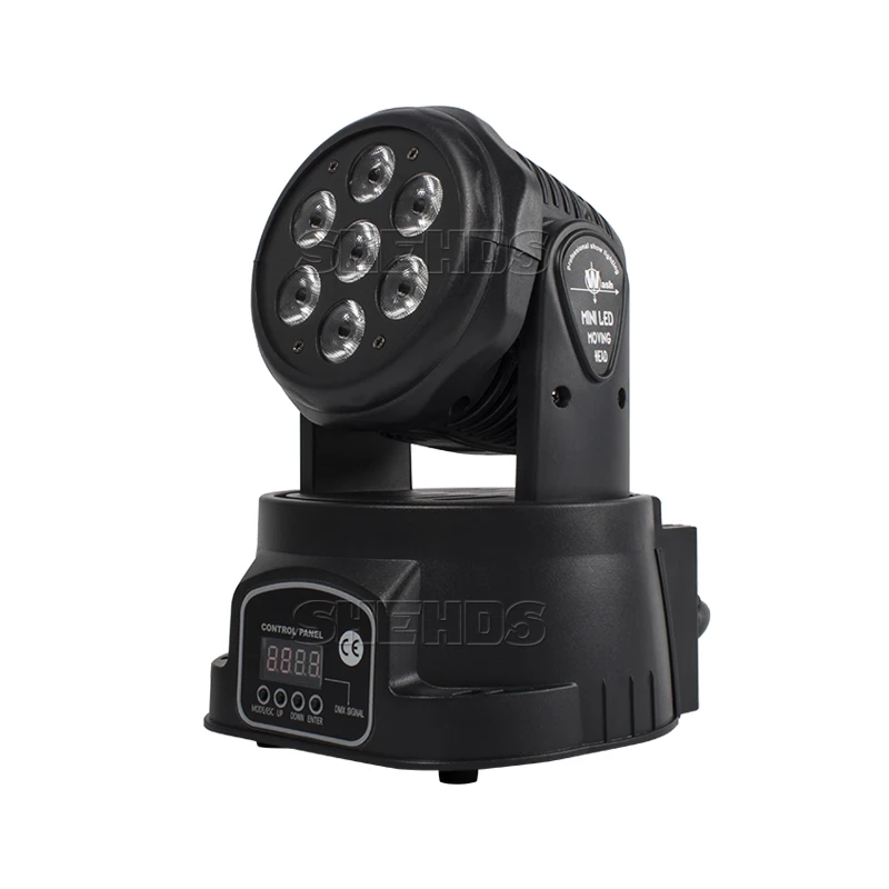 SHEHDS LED DJ Disco Lighting 7x18W RGBWA+UV Moving Head Stage Lighting Led Wash Bar Stage Christmas Effects Light Equipment