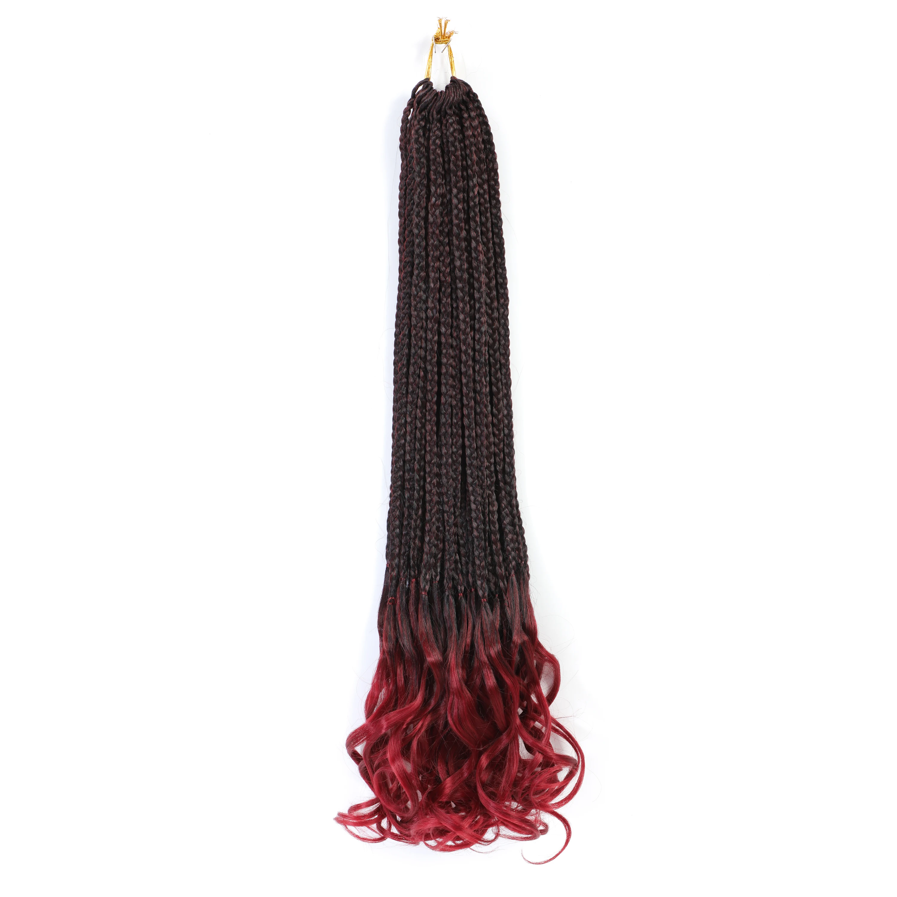22 Zoll Goddess Box Braids mit französischen Lockenenden, vorgefertigte Boho-Locken-Haare für Frauen, schützende Frisur – Detail 6