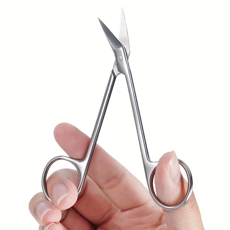 قطعة واحدة من مقص احترافي مع شفرات منحنية رقيقة وأطراف دقيقة، مناسبة لتقليم الحواجب والرموش #2