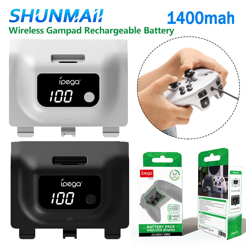 Wireless Controller Battery Pack Gampad Rechargeable Battery 1400mAh Digital Display for XBOX Series X/S Gaming Console