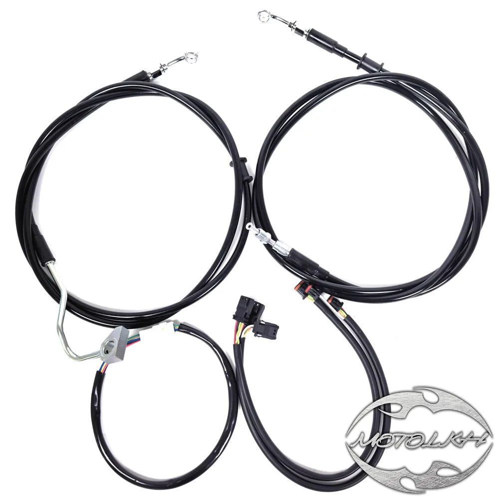 Kit di prolunga cavo nero per manubrio Harley 14-23 Touring Electra Glide Street Glide Road Glide Road King 14-16 pollici ABS