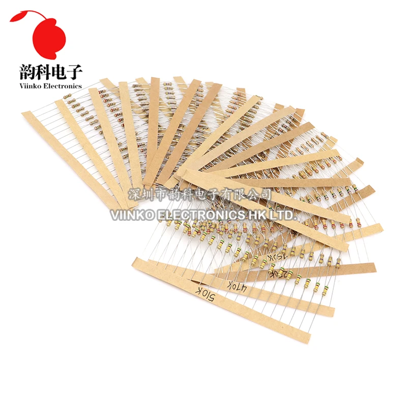 Imagem -06 - Kit de Resistor de Filme de Carbono Resistance Assorted Grupo 1r 1m Ohm 025 w Sample Pack 860 Pcs 4w 43 Valores X20 Pcs