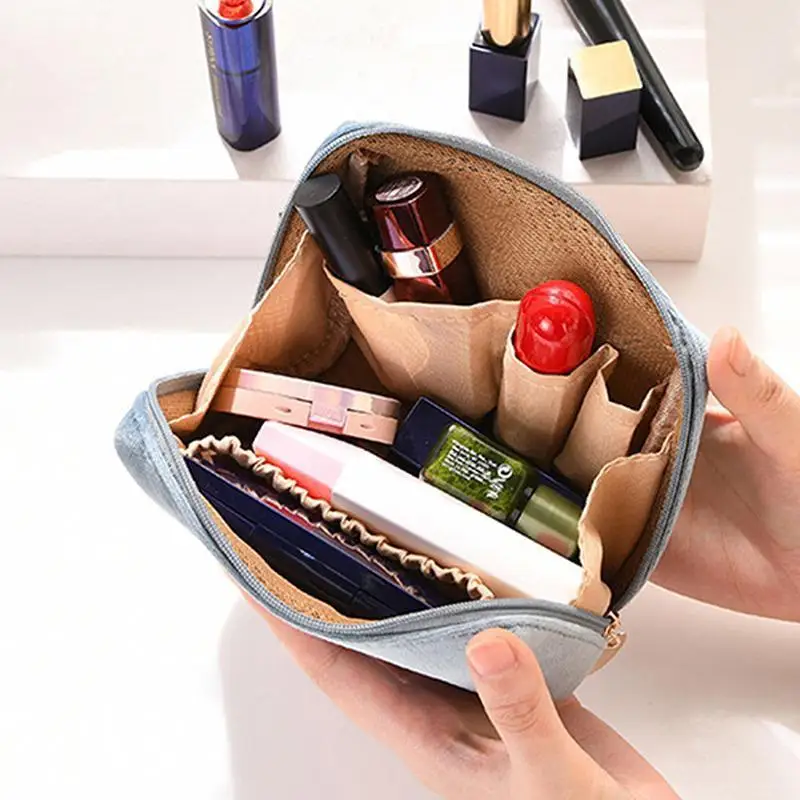 (14cm*10cm*5cm) Women Mini Make Up Organizer Soft Embroidery Bag Travel Cosmetic Bag Makeup Bag