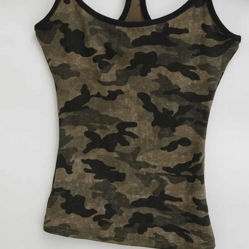 HKSH Estate delle nuove donne Tide Chic Y2K Streetwear americano retrò lavato cinturino mimetico Tee sexy trendy slim fit canotta HK6455