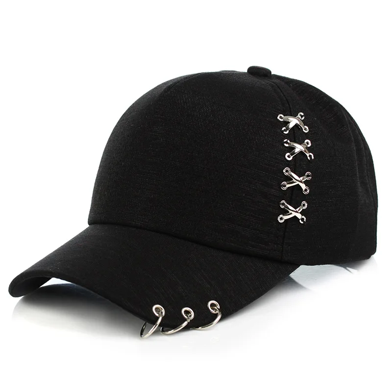 Belüftete merzerisierte Luxusmütze mit Metallringakzent – perfekt für Frühling/Sommer – Unisex-Stil für Männer und Frauen – Detail 2