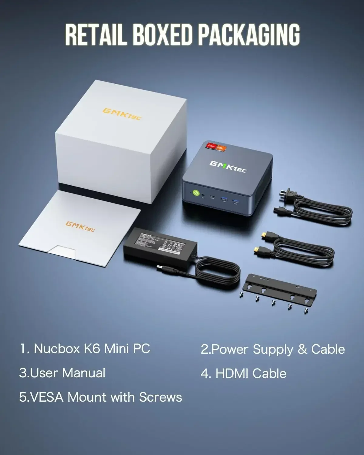 Top! GMKtec K6 R7 7840HS Mini PC DDR5 5600MHz PCIe4.0 NVMe SSD 2.5G LAN USB4 WiFi6 BT5.2 Tri-Display Desktop Gaming Office Compu